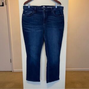 Lee Riders Midrise Straight Dark Blue Jeans Womens Size 18P 18 Plus Petite